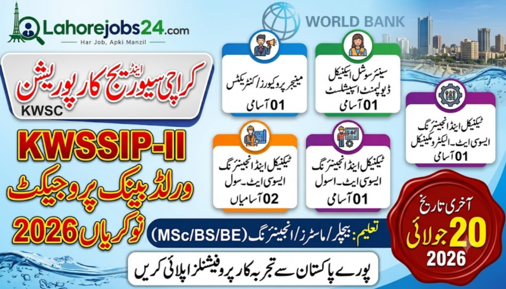 Karachi Water & Sewerage Corporation (KWSC) KWSSIP Jobs 2026 in Karachi
