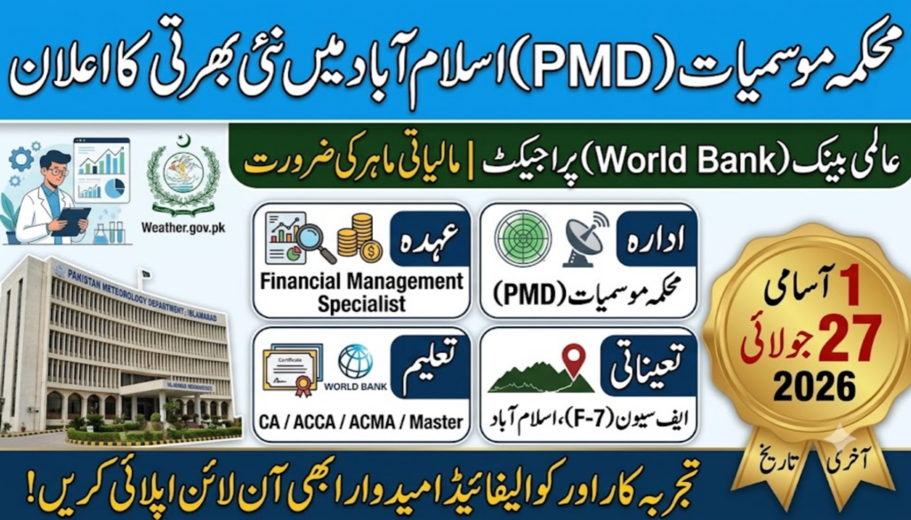Pakistan Meteorology Department PMD Islamabad Hiring