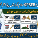 PSEB Internship Program 2026 Islamabad