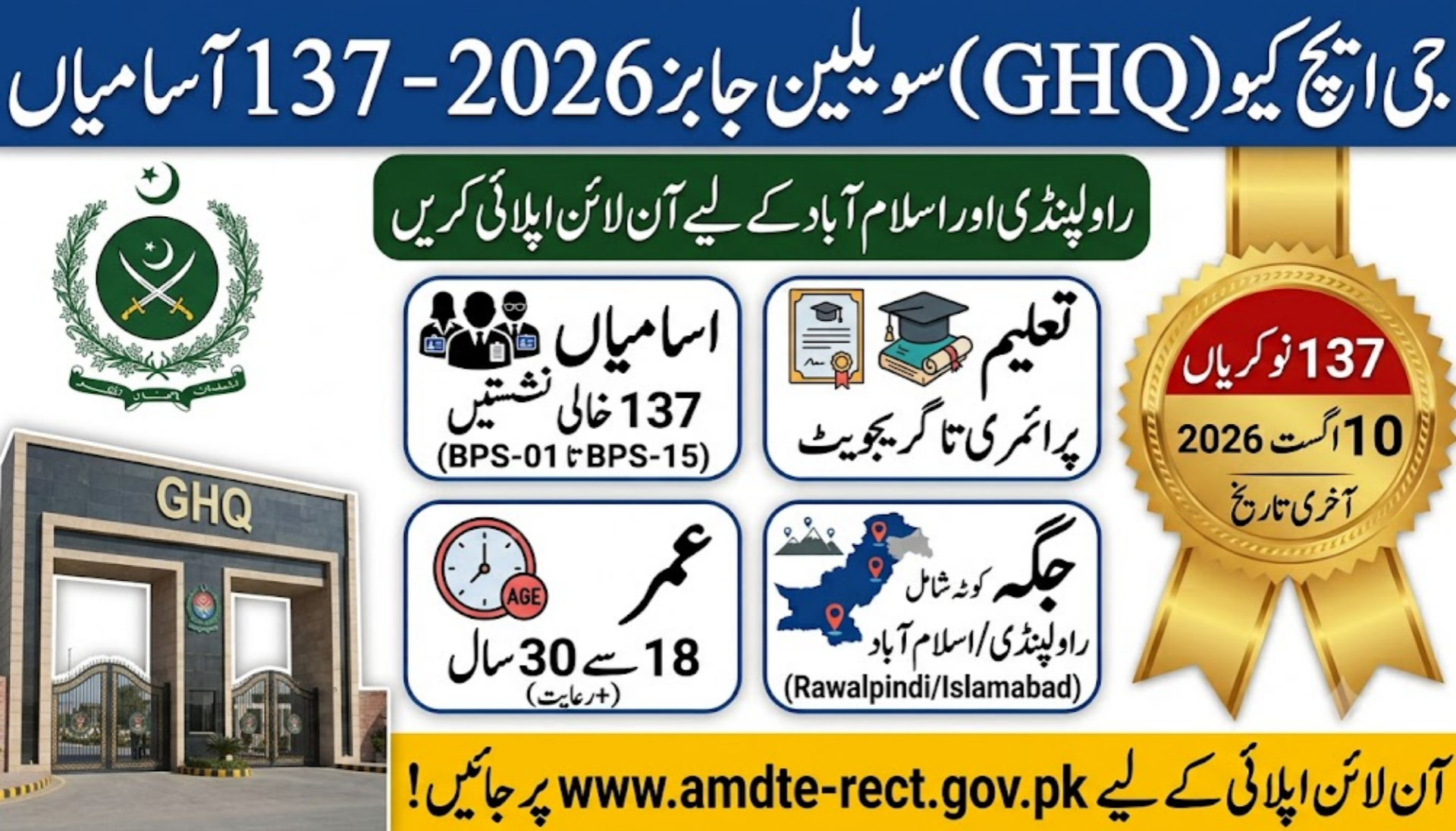 GHQ Civilian Jobs 2026
