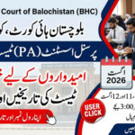 High Court of Balochistan BHC Shorthand Examination 2026