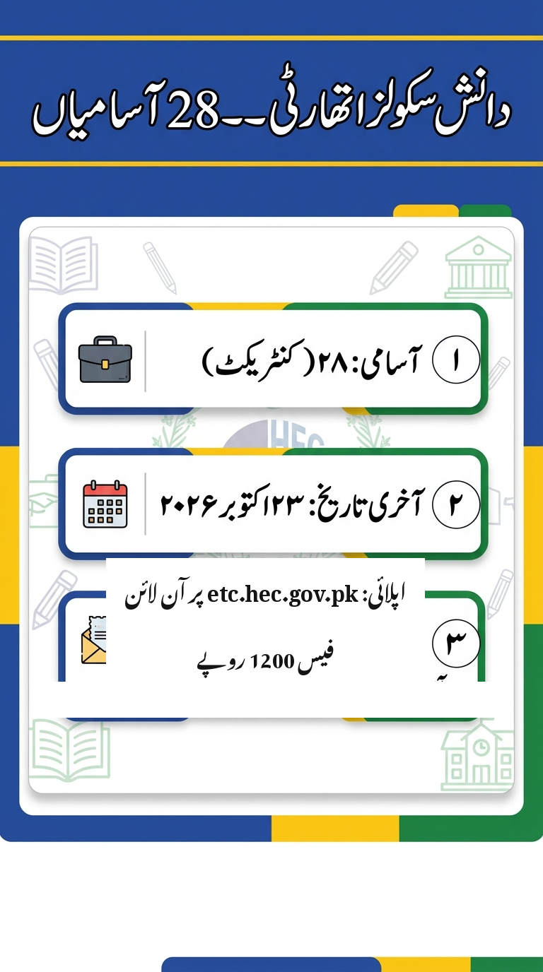 Daanish Schools Authority Jobs 2026 – Apply Online Before 23 October ...
