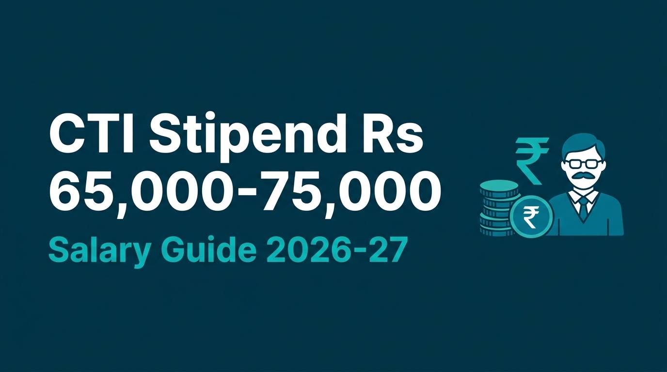 CTI Stipend 2026-27: Rs 65,000–75,000 Salary, Total Earnings and Payment Guide